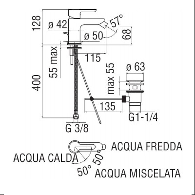 MISCELATORE PER BIDET - SERIE ABC