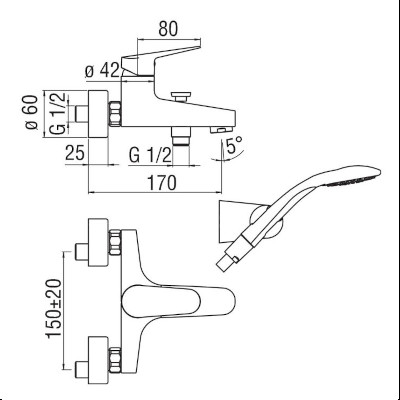 MISCELATORE VASCA ESTERNO DUPLEX - SERIE BLUES