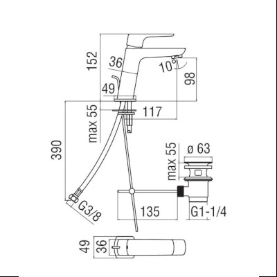MISCELATORE PER LAVABO - SERIE ACQUAVIVA