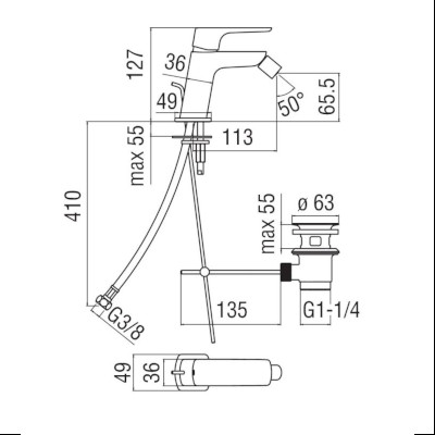 MISCELATORE PER BIDET - SERIE ACQUAVIVA
