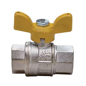 VALVOLA SFERA GAS 9000 CON FARFALLA GIALLA Ø 1/2