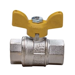 VALVOLA SFERA GAS 9000 CON FARFALLA GIALLA Ø 1/2