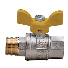 VALVOLA SFERA GAS 9001 CON FARFALLA GIALLA Ø 1/2
