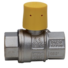 VALVOLA SFERA GAS CON CAPPUCCIO GIALLO Ø 3/4