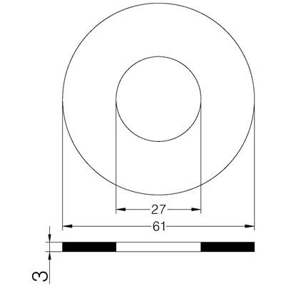 GUARNIZIONE IN GOMMA PER FLANGIA PN 10/16 Ø 3/4