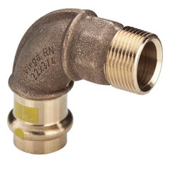 CURVA 90° FR 2614 F. IN BRONZO X GAS Ø 1/2